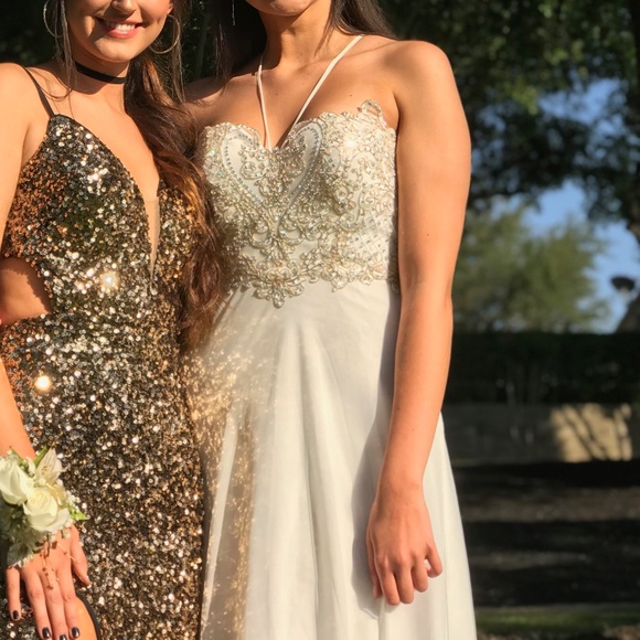 Prom dress!! Gold, white - Picture 5 of 5